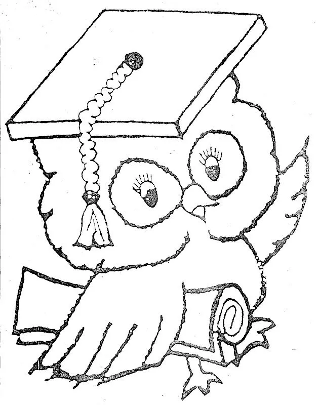 Pinto Dibujos: Dibujo Búho graduación para colorear Pinto Dibujos: Dibujo Búho graduación para colorear