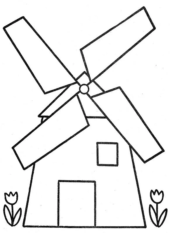 Pinto Dibujos: Molino de trigo para colorear Pinto Dibujos: Molino de trigo para colorear