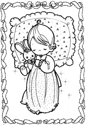 Pinto Dibujos: Niña dormida precious moments para colorear Pinto Dibujos: Niña dormida precious moments para colorear