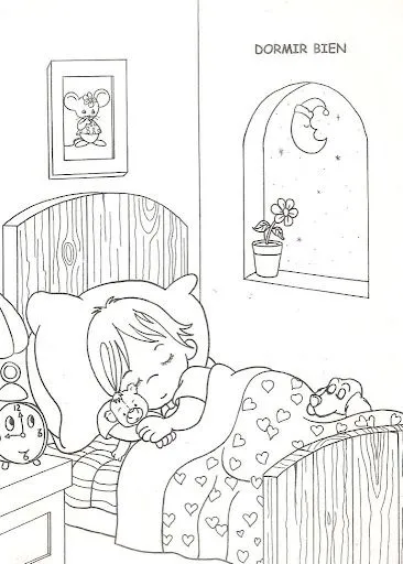 Pinto Dibujos: Niño dormido para colorear
