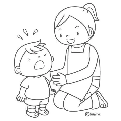 Pinto Dibujos: Niño llorando para colorear