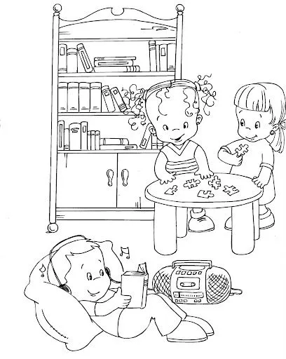 Pinto Dibujos: Niños descansando para colorear Pinto Dibujos: Niños descansando para colorear