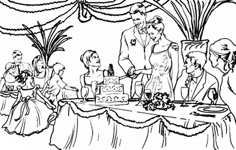 Pinto Dibujos: Novios cortando el pastel de bodas para colorear ... Pinto Dibujos: Novios cortando el pastel de bodas para colorear ...