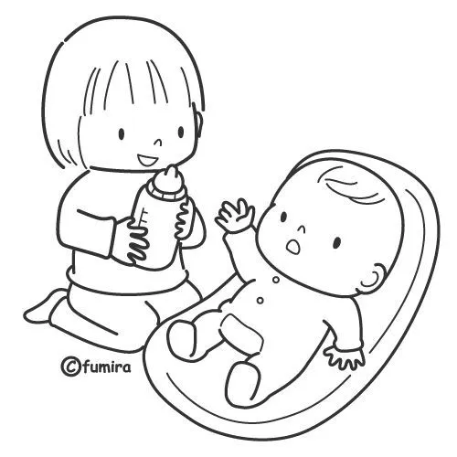 Niña con bebé para colorear | Dibujos Disney Niña con bebé para colorear | Dibujos Disney