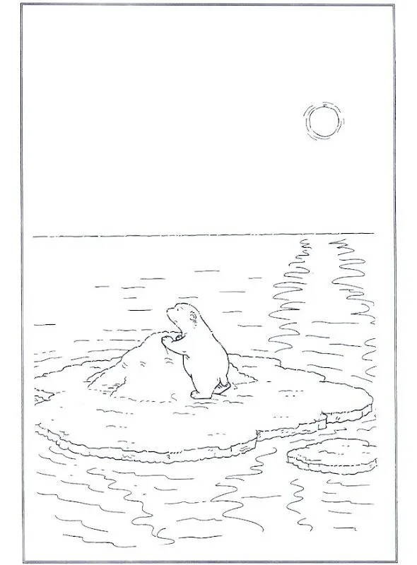 為孩子們的著色頁: Oso polar curioso para colorear