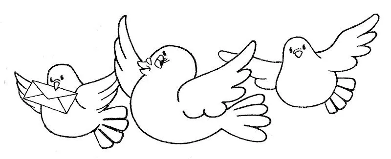 Pinto Dibujos: Palomas mensajeras para colorear Pinto Dibujos: Palomas mensajeras para colorear