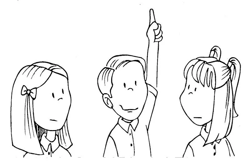 Free coloring pages of niños en salon de clases