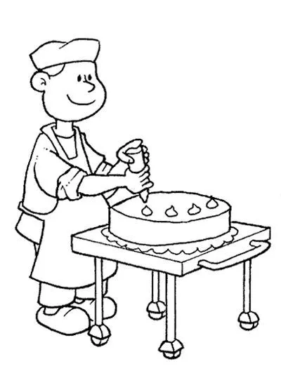Pinto Dibujos: Pastelero para colorear