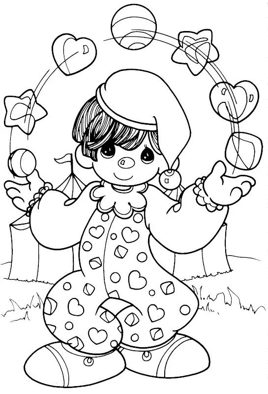 Pinto Dibujos: Payasito Precious Moments para colorear