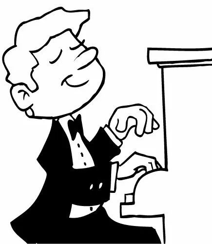 Pinto Dibujos: Pianista para colorear