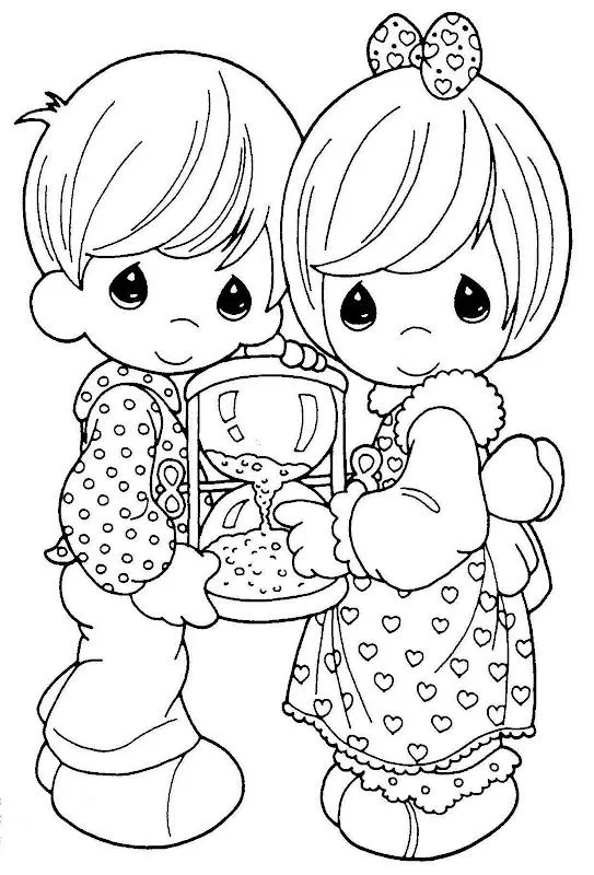 Pinto Dibujos: Reloj de arena precious moments para colorear Pinto Dibujos: Reloj de arena precious moments para colorear