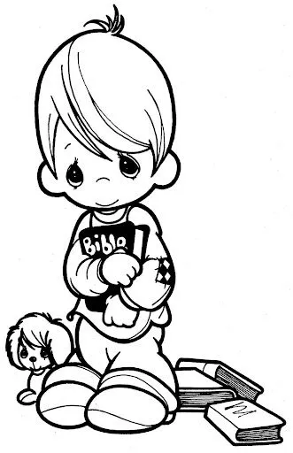 Pinto Dibujos: Niño estudiando la biblia para colorear Pinto Dibujos: Niño estudiando la biblia para colorear