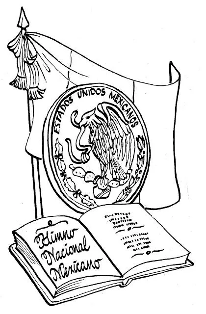 Pinto Dibujos: Simbolos patrios mexicanos para colorear Pinto Dibujos: Simbolos patrios mexicanos para colorear