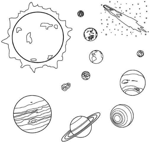 Pinto Dibujos: Sistema Solar para colorear
