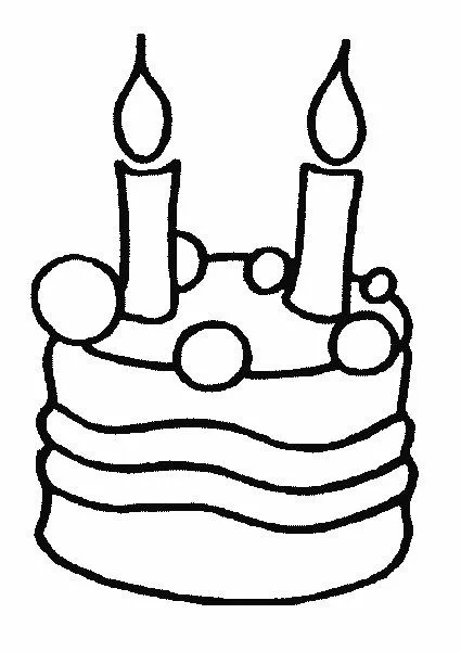 Pinto Dibujos: Tarta de cumpleaños para colorear