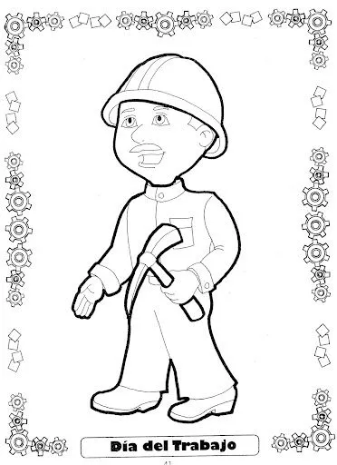 Pinto Dibujos: Día del trabajador para colorear