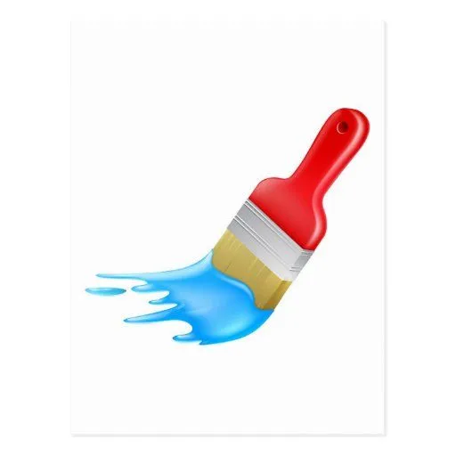 Pintura de la brocha del dibujo animado postal de Zazzle. Pintura de la brocha del dibujo animado postal de Zazzle.
