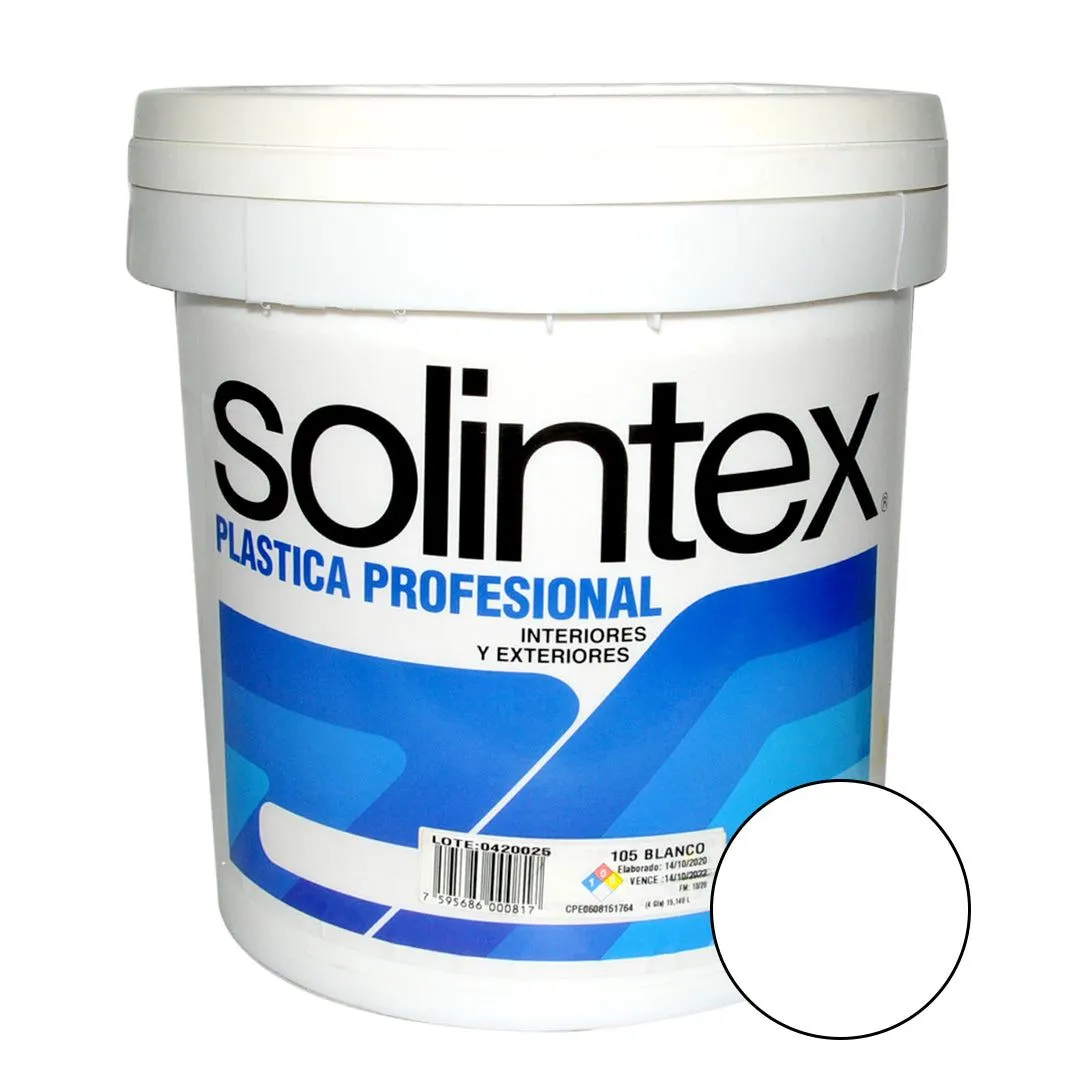 Pintura Caucho Plastica Profesional 105 4 Gl Color Blanco Marca Solint Pintura Caucho Plastica Profesional 105 4 Gl Color Blanco Marca Solint