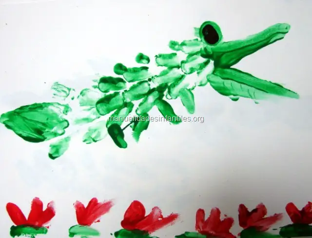 Pintura dedos cocodrilo | Manualidades Infantiles Pintura dedos cocodrilo | Manualidades Infantiles