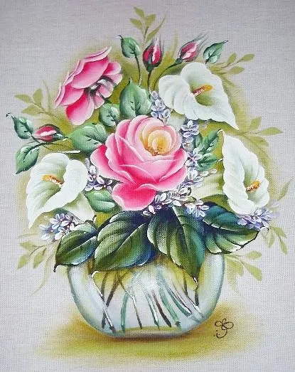 Pintura em tecido flores - Imagui