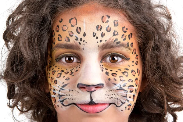 pintura facial, leopardo — Foto stock © luislouro #37775987