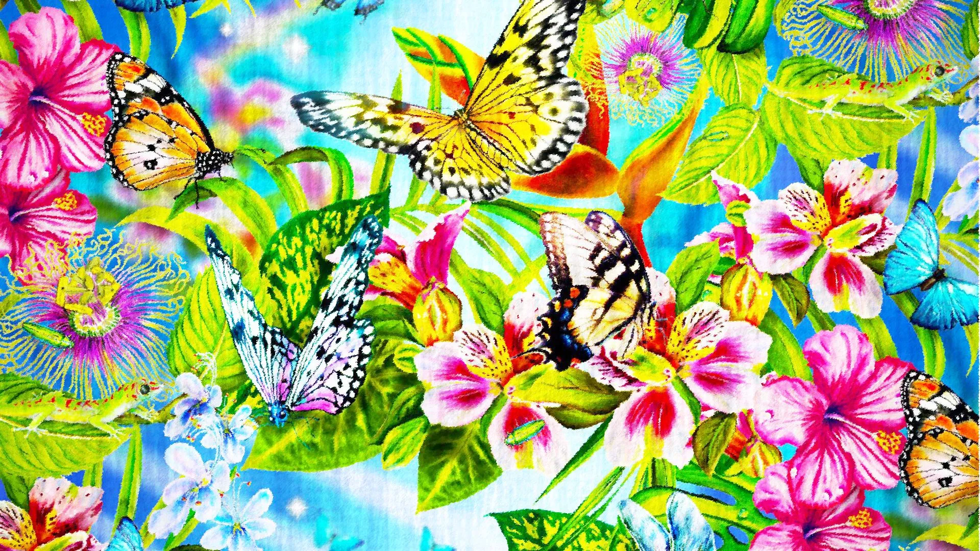 Pintura de flores y mariposas 1920x1080 - Fondo hd #785 Pintura de flores y mariposas 1920x1080 - Fondo hd #785