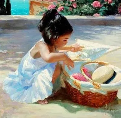 Pintura y Fotografía Artística : Bellas pinturas de niñas. Pintura y Fotografía Artística : Bellas pinturas de niñas.