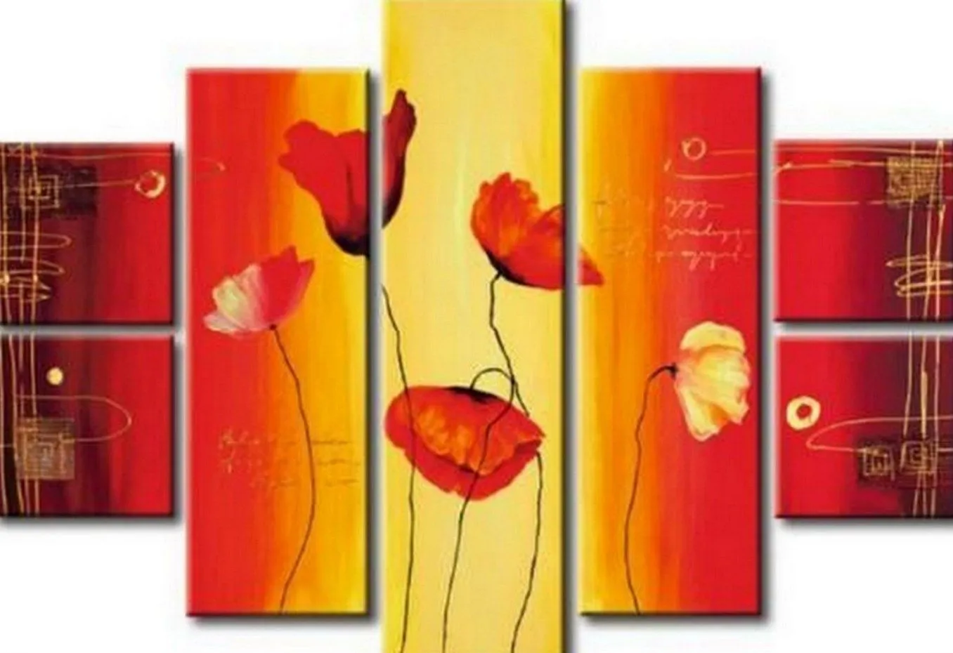 Pintura y Fotografía Artística : Cuadros Trípticos Modernos al Óleo