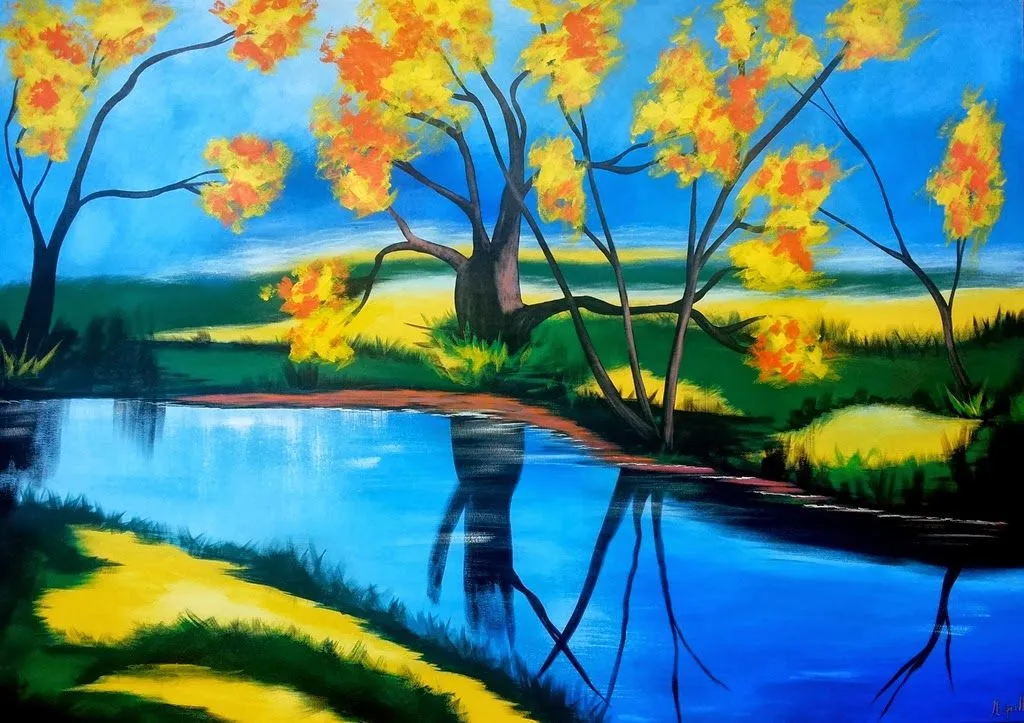 Pintura y Fotografía Artística : Paisajes Abstractos en Acrílico ...