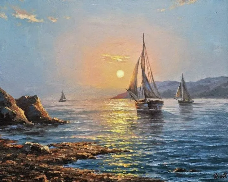 Pintura y Fotografía Artística : Paisajes Marinos Modernos ...