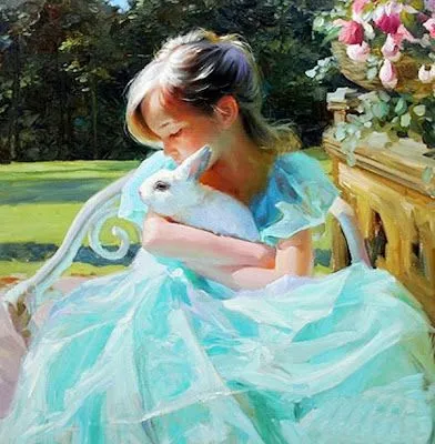 Pintura y Fotografía Artística : Pinturas óleo niñas con mascotas Pintura y Fotografía Artística : Pinturas óleo niñas con mascotas