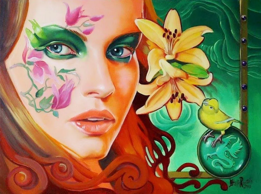 Pintura y Fotografía Artística : Rostros de Mujeres Lindas (