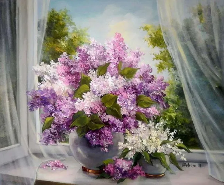 Pintura y Fotografía Artística : Ventanas con Flores al Óleo, Anca ...