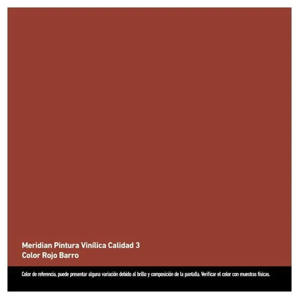 Pintura Meridian Clásica 3 años Color Rojo Barro 4 Litros | Walmart en línea Pintura Meridian Clásica 3 años Color Rojo Barro 4 Litros | Walmart en línea