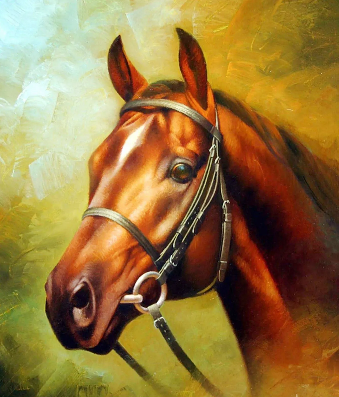 Pintura Moderna al Óleo: Caballos, Pintura Artística al Óleo de ... Pintura Moderna al Óleo: Caballos, Pintura Artística al Óleo de ...