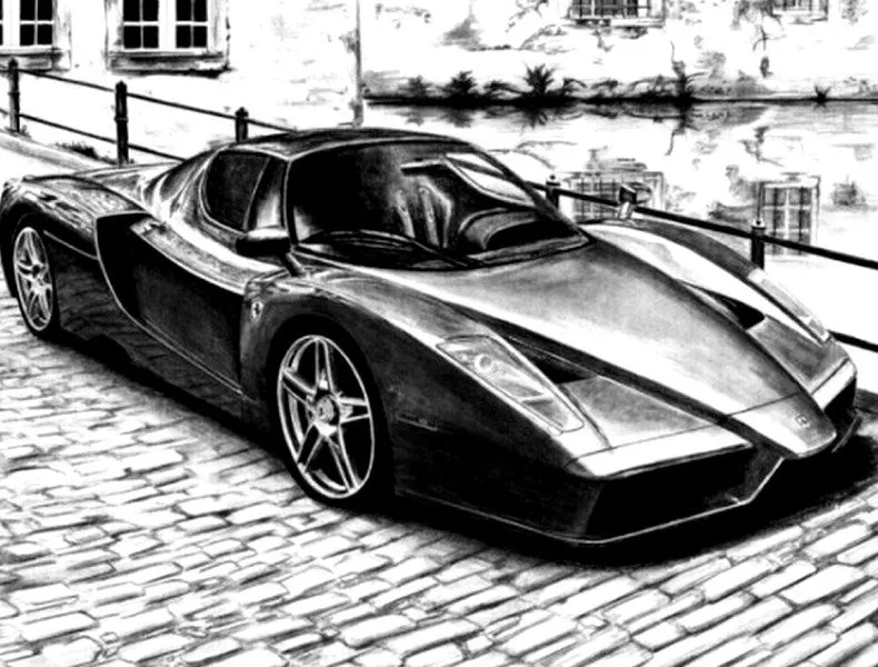 Pintura Moderna al Óleo: Carros en Dibujos