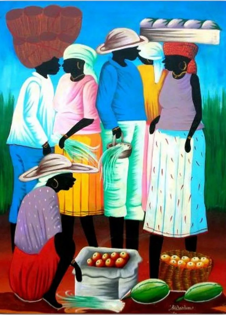 Pintura Moderna al Óleo: Cuadros de africanas