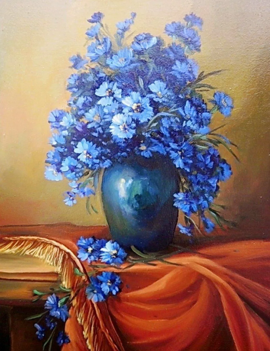 Pinturas Cuadros al Óleo: Cuadros Pintados de Jarrones con Flores Pinturas Cuadros al Óleo: Cuadros Pintados de Jarrones con Flores