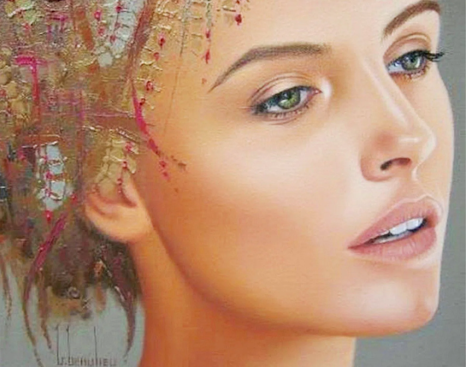 Pintura Moderna al Óleo: Fantásticas Pinturas, Rostros de Mujeres Pintura Moderna al Óleo: Fantásticas Pinturas, Rostros de Mujeres