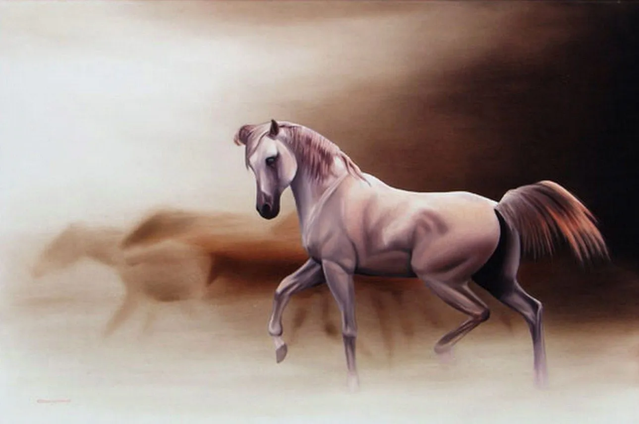 Pintura Moderna al Óleo: Pinturas Artísticas de Caballos Pintura Moderna al Óleo: Pinturas Artísticas de Caballos