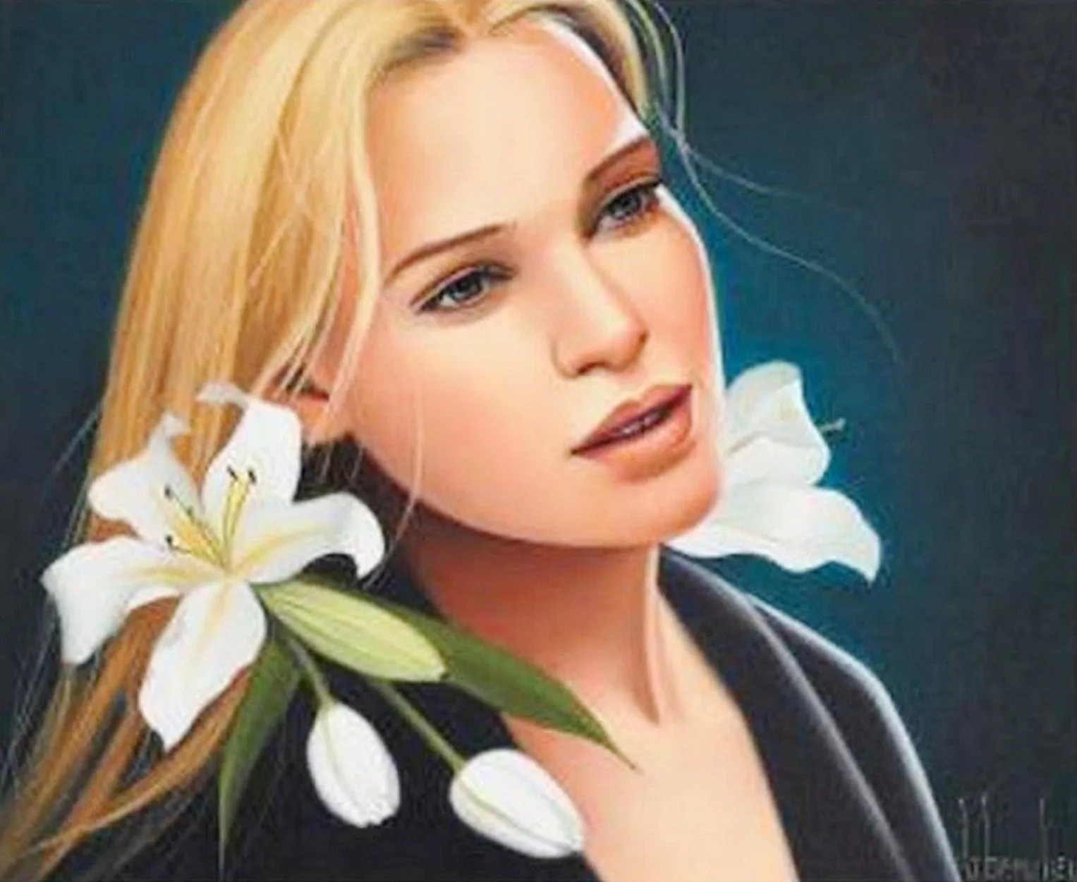 Pintura Moderna al Óleo: Rostros Hermosas Mujeres al Óleo de ...