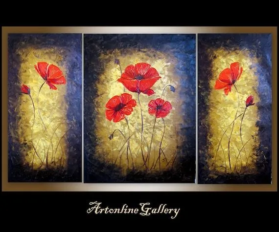 Pintura al óleo 55 x 32 enorme tríptico por ArtonlineGallery Pintura al óleo 55 x 32 enorme tríptico por ArtonlineGallery