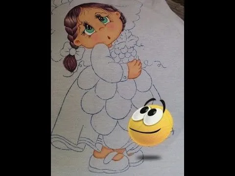 Pintura en tela Cabello de Niña Uva Parte 2 - YouTube Pintura en tela Cabello de Niña Uva Parte 2 - YouTube
