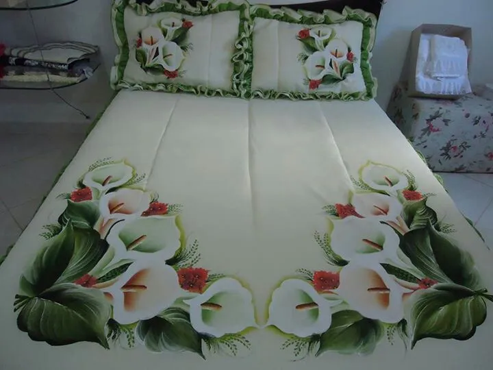 pintura en tela para un cubre cama | juego de baño | Pinterest ... pintura en tela para un cubre cama | juego de baño | Pinterest ...