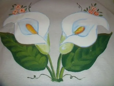 PINTURA EN TELA FLOR ALCATRAZ CON MARIMUR 447 - YouTube