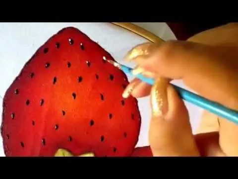 PINTURA EN TELA fresas con Cony dos - YouTube PINTURA EN TELA fresas con Cony dos - YouTube
