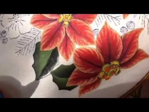 Pintura en tela hojas de nochebuena del oso # 2 con cony - YouTube Pintura en tela hojas de nochebuena del oso # 2 con cony - YouTube