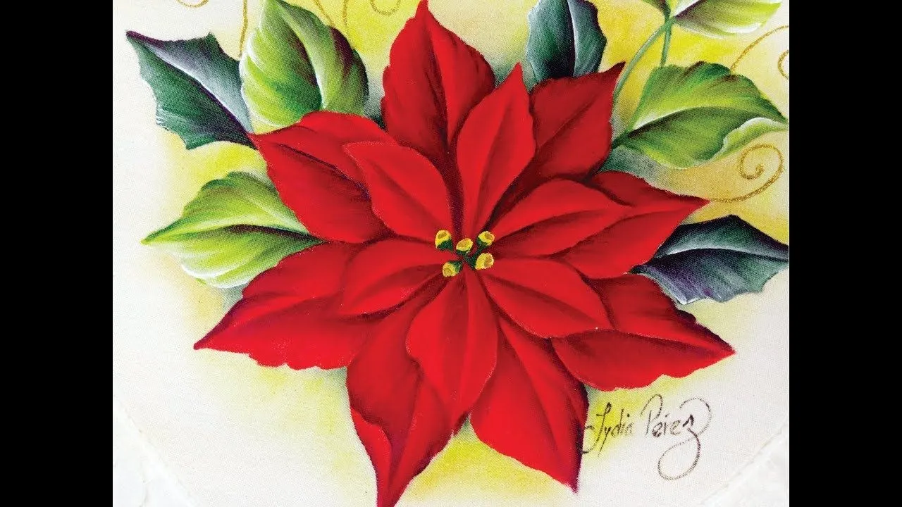 Pintura En Tela Navidad Como Pintar Una Nochebuena / How To Paint  Poinsettias - YouTube