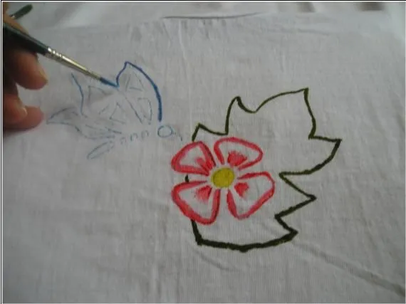 PINTURA EN TELA ZAPATO Y CAMISETA