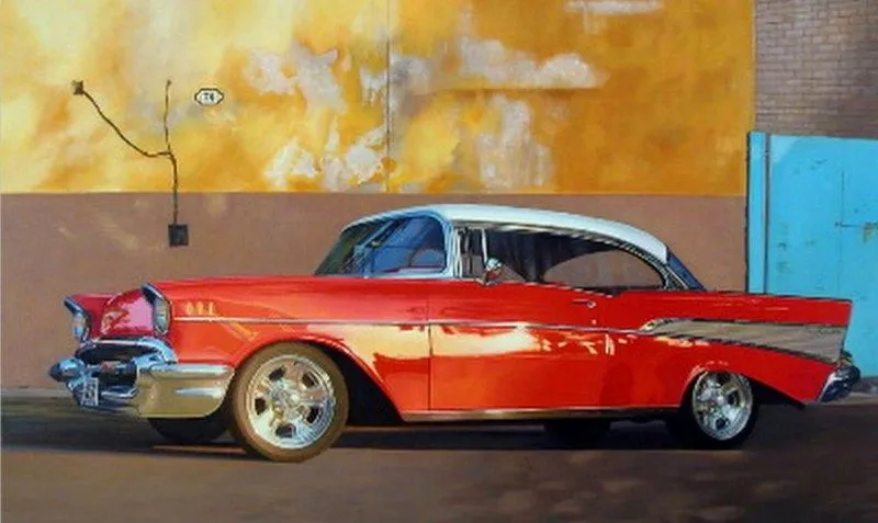 Pinturas &amp; Cuadros: Carro antiguo pintado en óleo